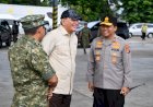 Kapolda-NTT-Sambut-Kunjungan-Kerja-Menhan-RI-di-Kupang,-Pastikan-Kesiapan-Pertahanan-Pintu-Selatan-NKRI