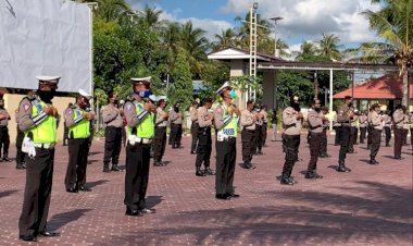 Polisi-Kita--Cegah-covid--19-Personil-Polres-Kupang-wajib-lukukan-AW.3S-dan-Senam-Imun