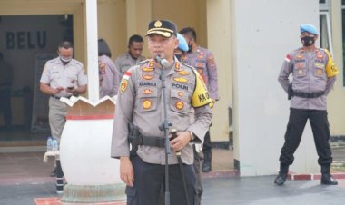 Gelar-Apel-Pergeseran-Pasukan-Pengamanan-TPS,-Kapolres-Belu-:-Saya-Minta-Rekan-Rekan-Serius,-Disiplin-dan-Bekerja-Sesuai-SOP