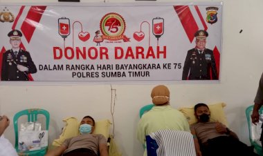 Sambut-HUT-Bhayangkara-ke-75,-Polres-Sumba-Timur-Gelar-Aksi-Donor-Darah