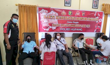 Sambut-Hari-Bhayangkara-Ke-75,-Polres-Kupang-Gelar-Aksi-Donor-Darah
