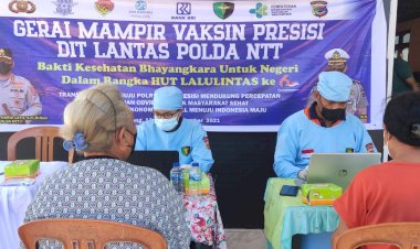 HUT-Lantas-ke-66,-Ditlantas-dan-Biddokkes-Polda-NTT-Gelar-Vaksinasi-Tahap-I-dan-II-Kepada-Masyarakat-di-Gereja-GSJA-Karang-Teguh-Liliba