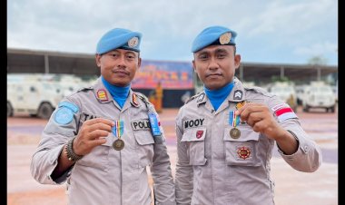 Berhasil-Laksanakan-Misi-Perdamaian-di-Afrika-Tengah,-Personel-Polda-NTT-Dapat-Medali-Penghargaan-dari-PBB