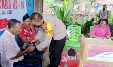 Anjangsana-di-Hari-Bhayangkara-ke-76,-Kapolres-Belu-AKBP-Yosep-Krisbiyanto-Beri-Talih-Asih-untuk-Anggota-yang-Sakit-Menahun