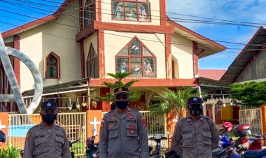 Pengamanan-Ibadah-Mingguan-umat-Kristiani-di-Kota-Ruteng