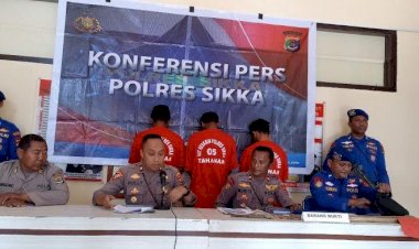 Satpolairud-Ungkap-Penangkapan-Ikan-Dengan-Menggunakam-Bahan-Kimia,-Polres-Sikka-Gelar-Konferensi-Pers