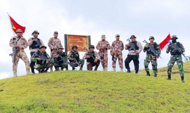 Sinergi-Jaga-Perbatasan-Kedua-Negara,-Polsubsektor-Lakmaras-Polres-Belu-bersama-TNI-dan-UPF-Timor-Leste-Gelar-Patroli-Perbatasan