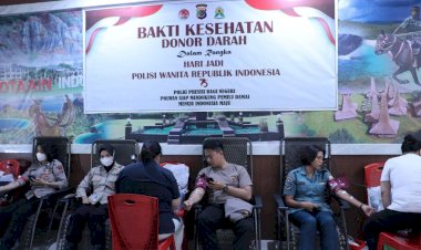 Targetkan-100-Kantong-Darah,-Polwan-Polda-NTT-Bantu-Ketersediaan-Stok-Darah-di-PMI