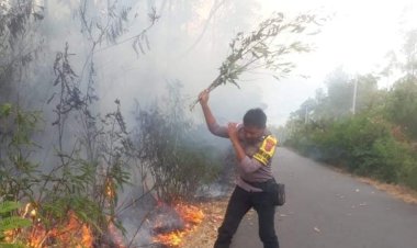 Polres-Ngada-Berhasil-Padamkan-Kebakaran-Lahan-di-Lui,-Kabupaten-Ngada