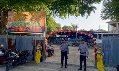 Anggota-Polda-NTT-Amankan-Ibadah-Paskah-di-Kota-Kupang