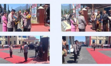 Kunker-Perdana-di-Polres-Manggarai,-Kapolda-NTT-dan-Ketua-Bhayangkari-Daerah-Disambut-Hangat-dengan-Upacara-Adat