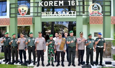 Pererat-Sinergi-TNI-Polri,-Kapolda-NTT-Kunjungi-Korem-161/Wirasakti-Kupang
