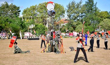 Marching-Band-Polda-NTT-Meriahkan-Syukuran-Hari-Bhayangkara-ke-79-di-Mapolda-NTT