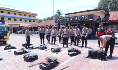 Kapolres-Alor-Pengecekan-Kesiapan-Peralatan-Dalmas-dan-Kendaraan-Taktis