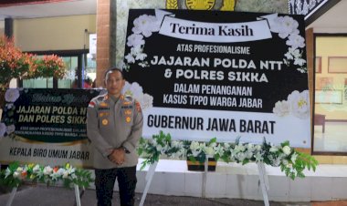 Deretan-Karangan-Bunga-Penuhi-Mako-Polres-Sikka,-Simbol-Dukungan-Publik-atas-Pengungkapan-Kasus-TPPO