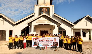 Sambut-Hari-Bhayangkara-ke-80,-Polda-NTT-Kembali-Gelar-Bhakti-Religi-di-Pura-dan-Gereja