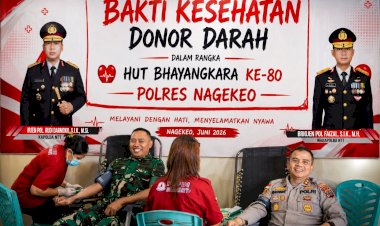 Sambut-Hari-Bhayangkara-ke-80,-Polres-Nagekeo-dan-Yonif-TP-834/Wakanga-Mere-Gelar-Donor-Darah-untuk-Kemanusiaan