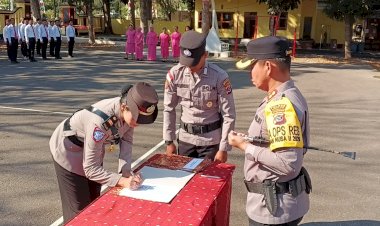 Rotasi-Kepemimpinan-di-Polres-Mabar:-IPTU-Nadhira-Bella-Resmi-Jabat-Kasat-Lantas,-Personel-K-9-Raih-Penghargaan