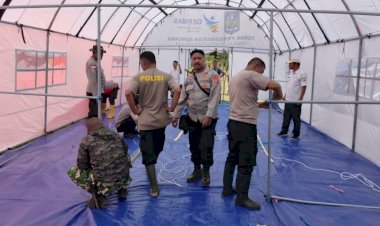Polsek-Cibal-Pasang-Tenda-Darurat-untuk-Dukung-Pelayanan-Kesehatan,-Kapolres-Manggarai:-Keselamatan-Warga-Prioritas
