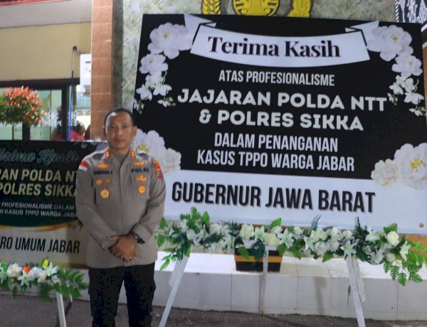 Deretan Karangan Bunga Penuhi Mako Polres Sikka, Simbol Dukungan Publik atas Pengungkapan Kasus TPPO
