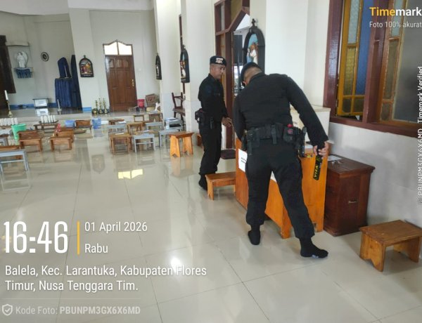 Jelang Puncak Semana Santa 2026, Tim Jibom Polda NTT Sterilisasi Gereja Prioritas di Larantuka