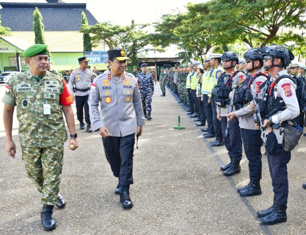Kapolda NTT dan Danrem 161/Wira Sakti Cek Kesiapan Pasukan Gabungan TNI-Polri Amankan Kunker Wapres RI di NTT