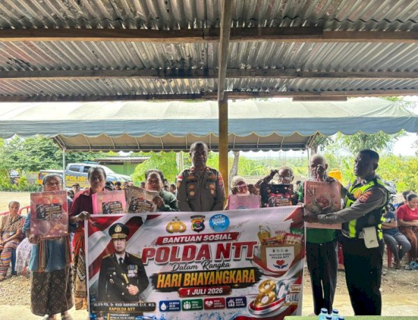 Sambut Hari Bhayangkara ke-80, Polres Malaka Tebar Kepedulian Lewat Bantuan Sosial untuk Warga Labarai Maubese