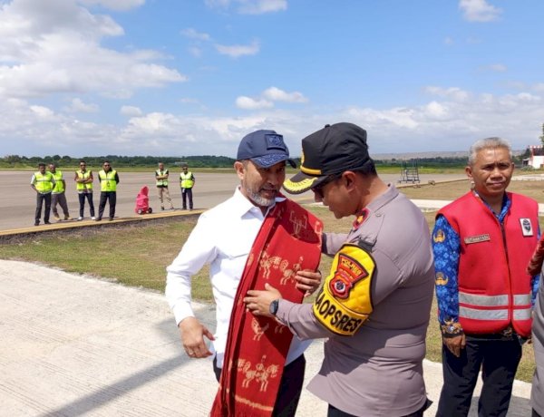 Polres Sumba Timur Amankan Kunjungan Menko Pangan dan Dua Menteri ke Lokasi PSN Budidaya Udang Terintegrasi
