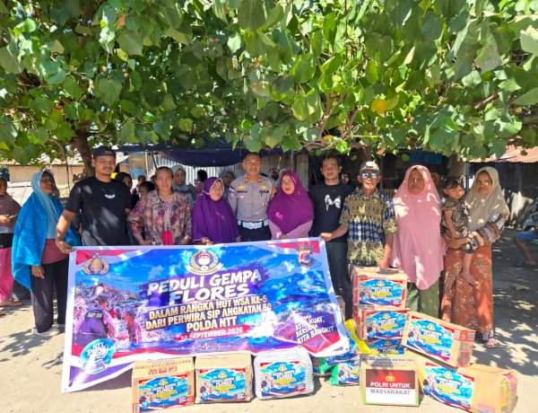Lima Tahun Mengabdi, SIP Angkatan 50 WSA Polda NTT Rayakan HUT dengan Berbagi untuk Penyintas Gempa Nagekeo