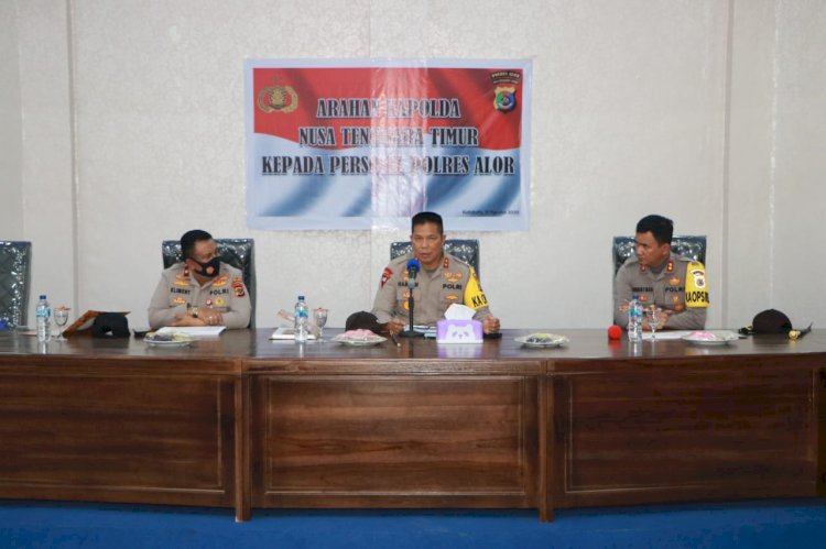 Tatap Muka Bersama Personel Polres Alor, Kapolda NTT mempertegas Tugas Polri Dalam Rangka Implementasikan Inpres Nomor 6 Tahun 2020