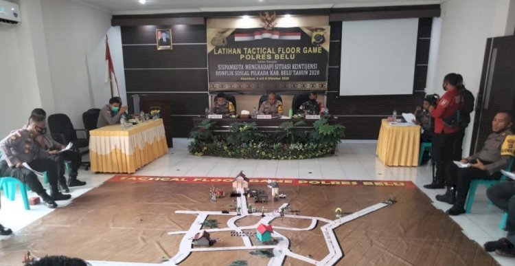 Kesiapan Jelang Pilkada 2020, Polres Belu Gelar Tactical Floor Game Sispam Kota