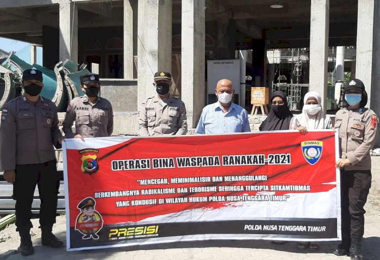 OPS Bina Waspada Ranakah 2021, Personel Ditbinmas Polda NTT Ajak Masyarakat Cegah Paham Radikalisme