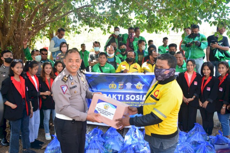 HUT Lalu Lintas ke 67, Ribuan Paket Sembako disalurkan Jajaran Ditlantas Polda NTT bagi Masyarakat