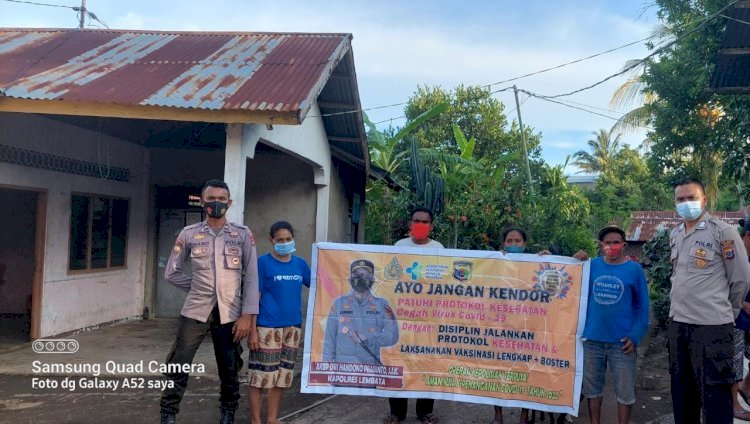 Katim Satgas Preemtif Kecamatan Wulandoni Lakukan Sosialisasi Penanggulangan Covid-19.