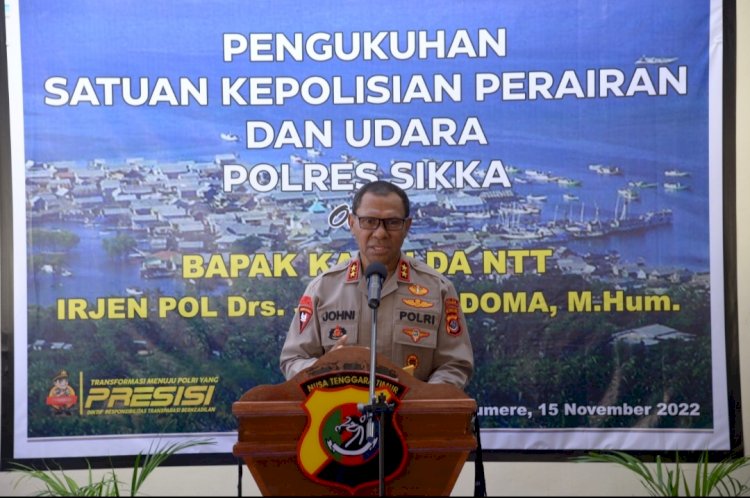 Kukuhkan Satpolairud Polres Sikka, Kapolda NTT  : Berikan Pelayanan Terbaik Kepada Masyarakat Perairan