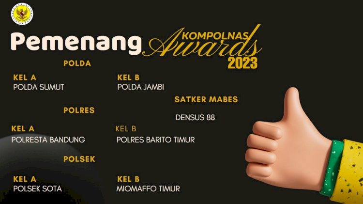 Kompolnas Award, Penghargaan Diberikan Kepada Polsek Hingga Satker Polri