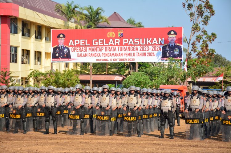 Polda NTT Gelar Apel Pasukan Operasi Mantap Brata untuk Pengamanan Pemilu 2024