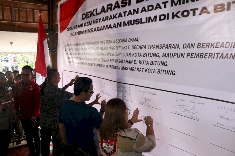 Seluruh Elemen Masyarakat Deklarasi Ciptakan Bitung Damai