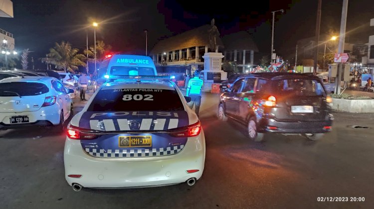 Pastikan Situasi di Kota Kupang Aman dan Kondusif, Personel OMB Turangga Gelar Patroli Malam