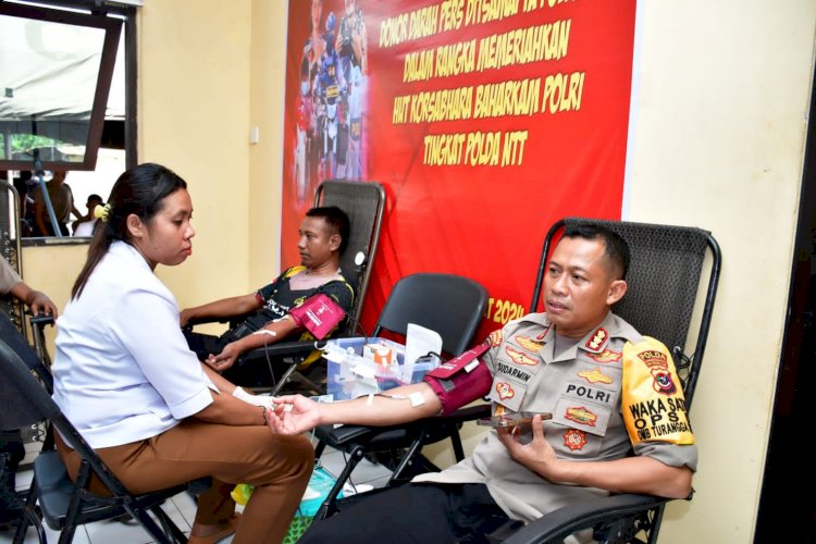 Meriahkan HUT Korsabhara Baharkam Polri, Direktorat Samapta Salurkan 200 Kantung Darah Bagi PMI Kupang