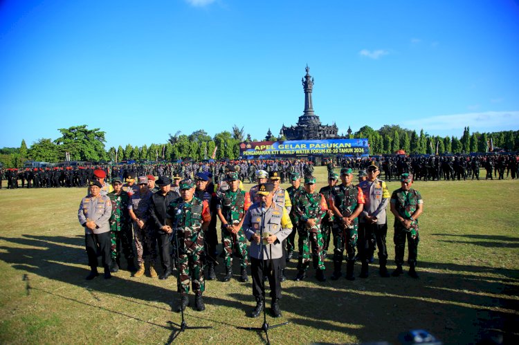 TNI-Polri Gelar Apel Pasukan Pengamanan World Water Forum Ke-10 di Bali