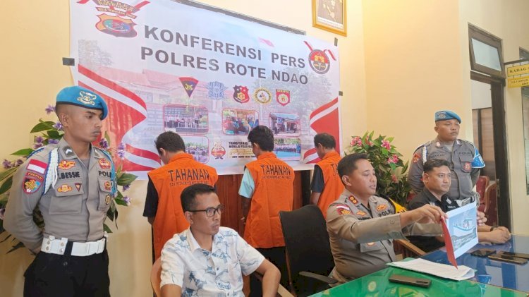 Kapolres Rote Ndao Gelar Konferensi Pers Ungkap Kasus Penyelundupan WNA China