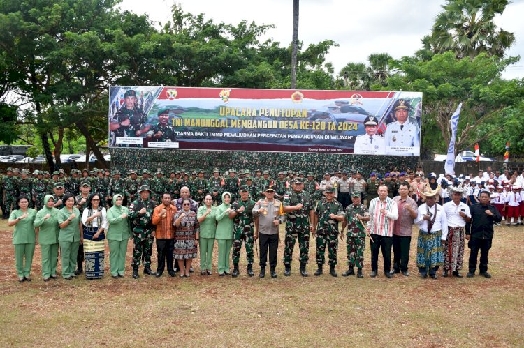 Kapolda NTT Hadiri Upacara Penutupan TMMD ke-120 di Desa Tesabela