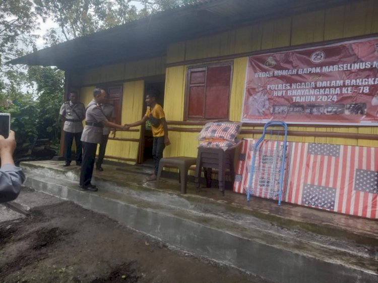 Polres Ngada Bedah Rumah Warga, Berikan Kehidupan Baru bagi Keluarga Kurang Mampu