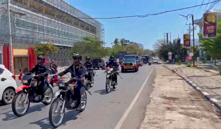 Jelang Debat Perdana Paslon Gubernur dan Wakil Gubernur, Satgas Tindak Ops Mantap Praja Turangga Gelar Patroli di Kota Kupang