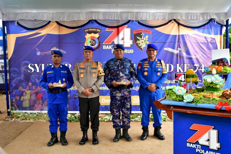 Ditpolairud Polda NTT Rayakan HUT ke-74 dengan Aksi Sosial dan Syukuran