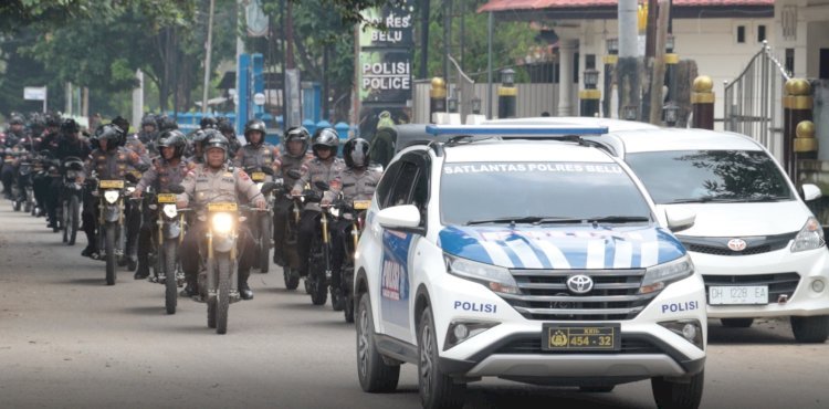 H-2 Putusan MK, Ratusan Personel Polres Belu dan Brimob Laksanakan Siaga dan Intensifkan Patroli dalam Kota