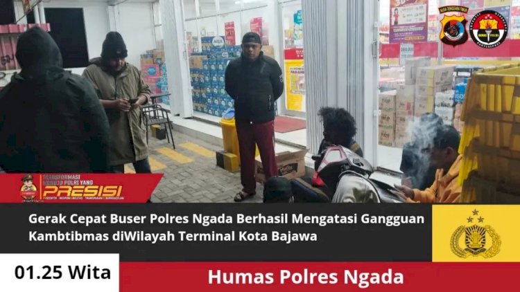 Polisi Bubarkan Sekelompok Pemuda yang Lakukan Vandalisme dan Ganggu Kamtibmas di Terminal Bajawa