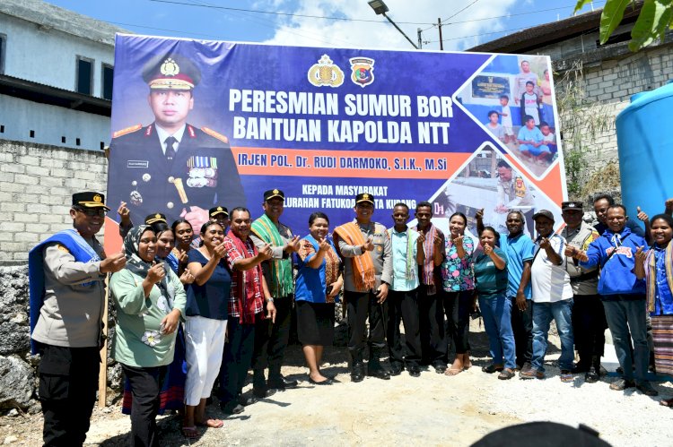 “Air Su Dekat”: Warga Fatukoa Bahagia Sambut Sumur Bor Bantuan Kapolda NTT