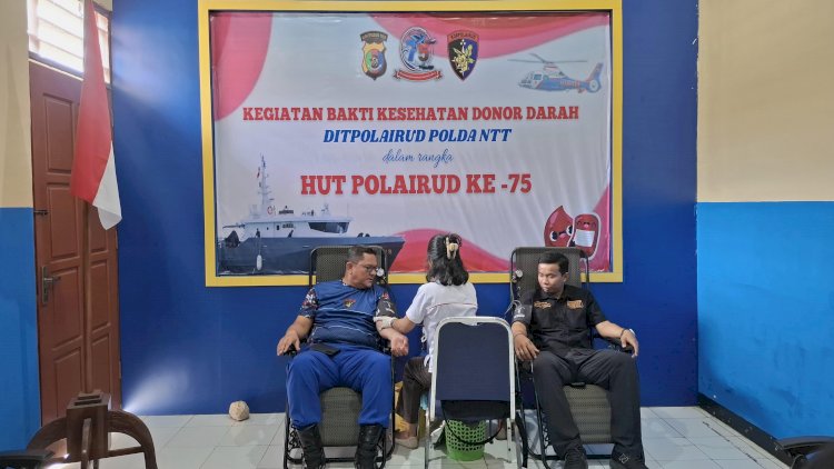 HUT Polairud ke-75, Ditpolairud Polda NTT Gelar Donor Darah: 60 Kantong Darah Berhasil Dikumpulkan
